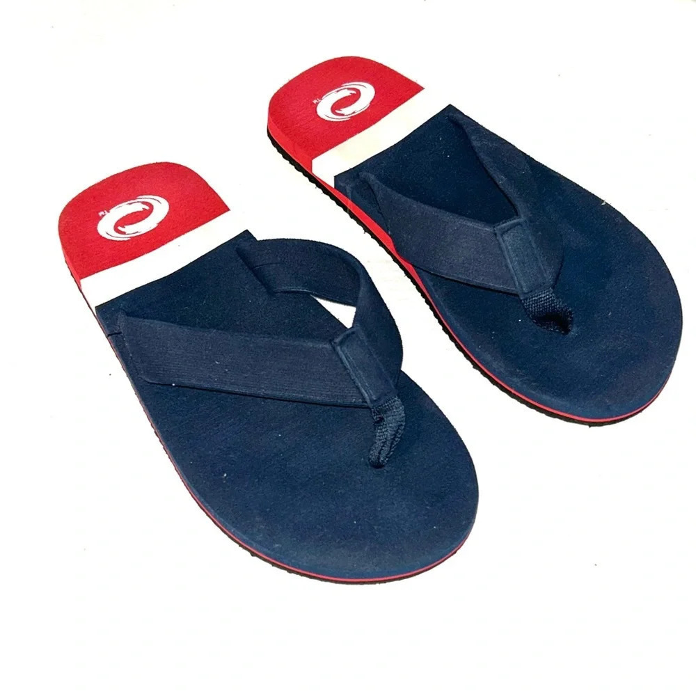 Mens Size 11 Flip Flops Sandal Casual Holiday Beach Flat Slippers Blue Red White